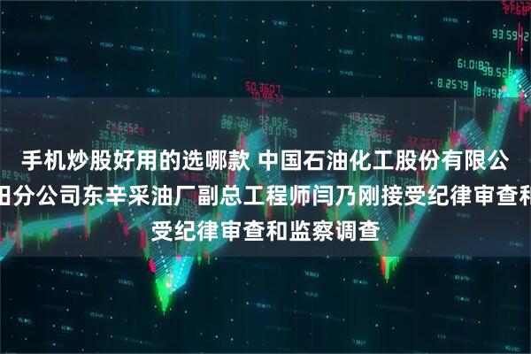 手机炒股好用的选哪款 中国石油化工股份有限公司胜利油田分公司东辛采油厂副总工程师闫乃刚接受纪律审查和监察调查